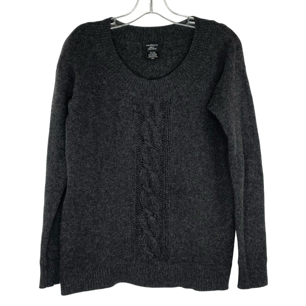 Lord & Taylor Cashmere Blend gray knit sweater size Small cashmere blend